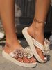 Beach Flip-flops Cute Flower Bow Decoration Casual Flat Shoes For Women Slides New Summer Slippers Outdoor_vogvips.com