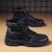 Outdoor Trendy Martin Large Size All-Season Fabric Men's Camouflage Pattern Fleece Lined Thickened Boots_vogvips.com
