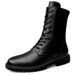 Cotton High Top Tall Martin Boots Flat Boots Work Outdoor Side Zipper Hollow Boots_vogvips.com
