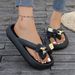 Summer Multi Color Women's Flip Flops Fashionable Metallic Teddy Bear Bow Slide Sandal Beach Vacation Home Versatile_vogvips.com