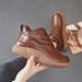 Mid-Top For Women 2025 Spring And Autumn New Style Student Leather Korean Version Versatile Casual Dad Sneakers Trendy_vogvips.com
