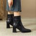 Winter High Heeled Fashion Boots for Women Slim Fit Retro Chunky Heel Square Toe Martin Boots Style New_vogvips.com
