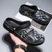 Baotou Beach Trendy Outdoor Slippers, Fashionable Breathable Sandals, Men's Perforated Shoes, Plus Size Slippers_vogvips.com