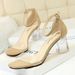 169-3 Korean Style Fashion Crystal Pedicure Elegant Women's Shoes Chunky High Heel Open Toe Transparent Strap Sandals_vogvips.com