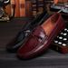 Men's Slip-On Round Toe Leather Classic Formal Wedding Shoes_vogvips.com