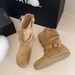 Suede Belt Buckle Wrinkled Denim For Women 2025 Autumn Winter New Versatile Flat Slim Mid-Calf Slouch Boots_vogvips.com