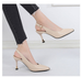New Spring Summer Soft Leather Pointed Toe Closed Back Open Thin High Heel Work Professional Women Sandals_vogvips.com