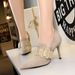 955-12 Style Women's Shoes High Heels, Suede, Sexy Nightclub, Slimming Snake Pattern, One Line With Belt Buckle, Deep_vogvips.com