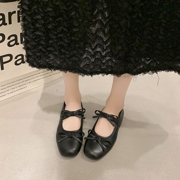 Retro Style Round-toe Ballet Flats For Women, Summer 2025 New Versatile Shallow French Mary Jane Shoes To Match_vogvips.com