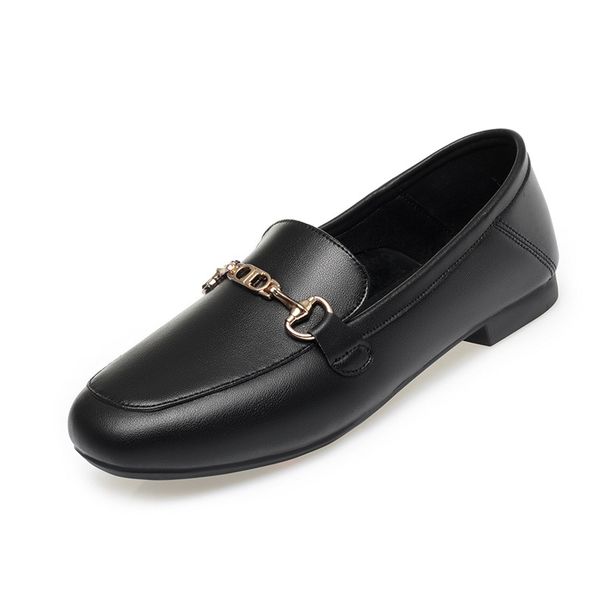 Soft Leather Loafers Women, Summer Slip-on Soft-soled Moccasins, Spring And Autumn Flat Shoes, Large Size Women's Shoes_vogvips.com