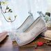 Arched Upturned Toe Hanfu Beaded Lace Up Embroidered Cloth Shoes, Women's Interior Height Increasing, Paired With_vogvips.com