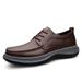 Casual Leather Shoes Men's Large Size Leather Round Head Lace-up Soft Sole Soft Surface Work Men's Shoes_vogvips.com
