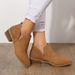 Plus All-Season Solid Color Back Hollow European Size British Style Pointed Toe Chunky Heel Fashion Low-Cut Women's_vogvips.com