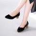 Elegant Women's Kung Fu Shoes - Comfortable Non-Slip Cotton Flats With Breathable Lining & Low Chunky Heel For Work, Standing_vogvips.com