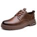 Autumn New Handmade Online Business Casual Men's Workwear Big Head Lace Up Soft Sole Breathable Leather Shoes_vogvips.com