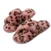 Leopard Print Cross Open Toe Autumn Winter Women's Warm Home Furry Slippers_vogvips.com
