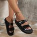 Summer New Plus Size Slippers For Women, One Line Double Row Buckle Sandals, Comfortable And Casual, Lightweight Sandals_vogvips.com