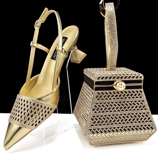 Women’s Shoes women's shoe and bag set simple pointed high heels pyramid shaped handbag suitable for banquets and daily life_vogvips.com