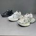 Men's Niche New Trendy Strap Thick Soled Sports Leather Breathable Mesh Dad Casual Shoes_vogvips.com