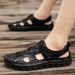 Sandals Trendy Outdoor Sports Genuine Leather Closed Toe Business Casual 2024 New Summer Breathable Men's Beach Shoes_vogvips.com