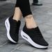 2026 Spring New Casual Women's Versatile Soft Sole Breathable Knitted Mom Height Increasing Square Dance Shoes Export_vogvips.com