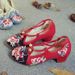 Excluding Shoe Box, Single Shoe, Small Square Middle Heel, Flat Buckle, Ladi' Style Dance Sho, Embroidered Cloth_vogvips.com