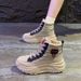 High-top Large Cotton Shoes For Women, Thick-soled Heightening Sports, Velvet And Thickened Snow Boots For Women_vogvips.com