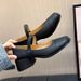 French Thick Heel Small Leather Shoes Women's Spring Fashion Versatile Retro British Style Light Mouth Buckle Single Shoes_vogvips.com