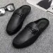 Leather Men Half Slippers Summer Breathable Mens Casual Shoes Slip-on Lazy Driving Shoes Comfortable Walking Loafers Moccasins_vogvips.com