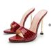 Sexy Snakeskin Pattern Pointed Toe Stiletto Sandals for Women Solid Color plus Size Evening Shoes European And American Style_vogvips.com