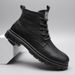 European Warm Series High-Value Spring New High-Top Work Martin Safety Black Leather Boots Outdoor Sports Men's Shoes_vogvips.com