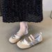 Flat-soled Single Shoes Women's Niche Shallow Mouth Velcro One-word Foreign Trade Large Size Mary Jane Casual Shoes_vogvips.com