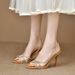 Pointed Toe High Heel Sandals - Women's Sexy Crystal Embellished Transparent Strappy Heels Nude Glitter Open-Toe Dress Shoes_vogvips.com