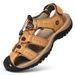Summer Genuine Mens Casual Outdoor Leather Sandals For Men Beach Roman Shoes Plus Size 38-48_vogvips.com