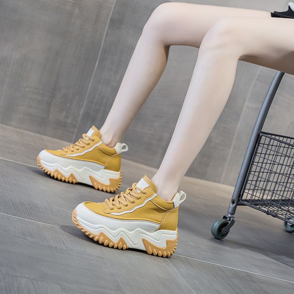 Daddy Shoes Women's Korean Version Thick-soled Inner Height Increase Versatile Casual Female Student Shoes_vogvips.com