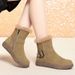 Winter Women's New Wool Short Boots, Flat Bottomed Flat Heel Frosted Leather Anti Slip Snow Boots With Plush Martin Boots And Cotton Boots_vogvips.com
