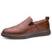 Men's Shoes Polished Hand-scratched Casual Men's Board Shoes Foot Cover Breathable Flat Heel Single Shoes Work Shoes_vogvips.com