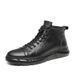European Warm Series Men's Autumn Winter Martin Warm Fleece Lined Large Size Snow Work Boots Thick Sole Height Increasing Cotton Genuine_vogvips.com