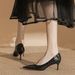 Patent Leather White High Heels Women, Stunning Professional Alligator Pattern French Pointed Toe, High-End Feel,_vogvips.com