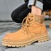 Men's Classic Mid-Cut Leather Work Boots - Rugged Outdoor Martin Boots With Anti-Slip Sole, Comfortable & Stylish For All-Day Wear_vogvips.com