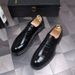 Euro Step Men's Business Formal Office Patent Leather Thick Sole Brogue Brown Height Increasing Simple Versatile Wedding Shoes_vogvips.com