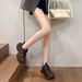 Women's Fashion Rhinestone Studded Lace-Up Chunky Sole Platform Sneakers For Casual Walking Comfortable Light Luxury Fancy Lace Up Casual_vogvips.com