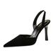 Summer High Heels Women's Shoes Suede Shallow Mouth Pointed Hollow Back Strap Sandals_vogvips.com