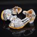 Sandals 2024 Summer New Arrival Kids Crystal High Heels K-style Easiest For Match Little Girl Medium And Large_vogvips.com