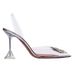 2026 New Women's Sandals Breathable Rhinestone Sun Buckle Transparent Crystal One-Strap Pointed Toe Jelly High Heel_vogvips.com