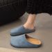 Spring And Summer Retro Slippers Women's Casual Low Heel Flats With Skirt Half Slippers_vogvips.com
