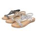 2024 Spring New Bohemian Round Toe Flat Bottom Water Diamond Large Women's Sandals_vogvips.com