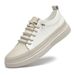 Round Head Shallow Mouth Breathable Casual Board Shoes Two-layer Cowhide Sewing Sole Wear-resistant And Durable Men's Sports Small Leather Shoes_vogvips.com