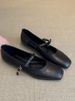 Lan Cabinet Version ~ Soft Leather Bowknot French Style Mary Jane For Women Flat Ballet Flats Evening Shoes_vogvips.com