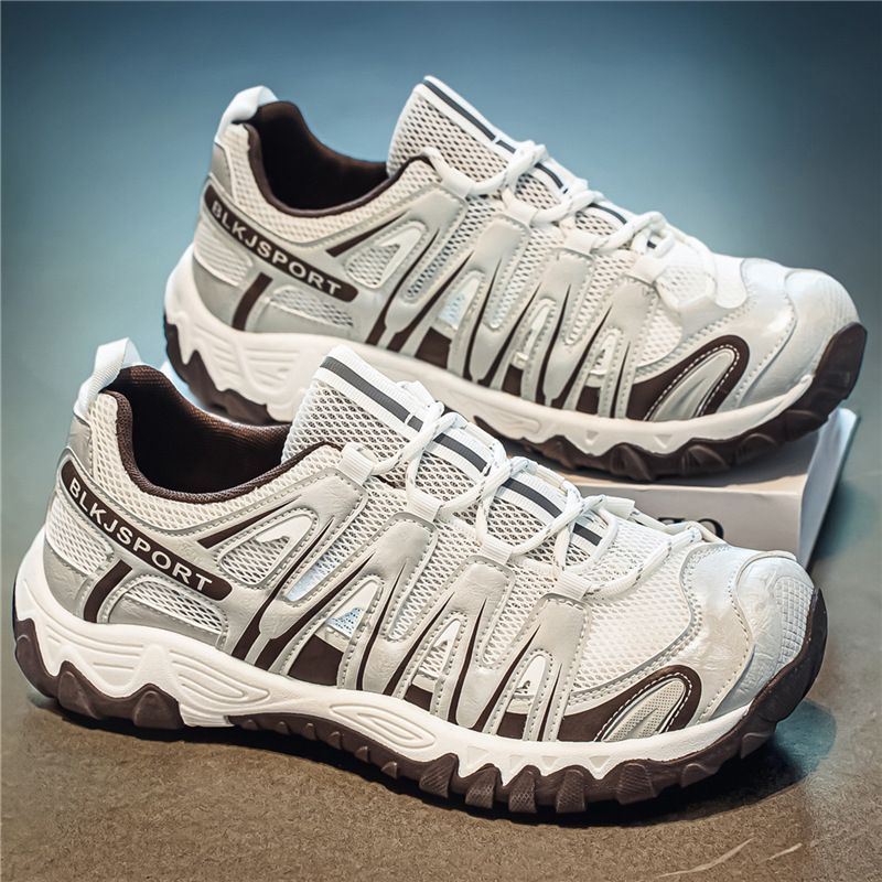 Men's Summer New Solid Color Simple Fashion Versatile Lace-up Sneakers, Breathable, Comfortable, Casual, Lightweight Dad Shoes_vogvips.com